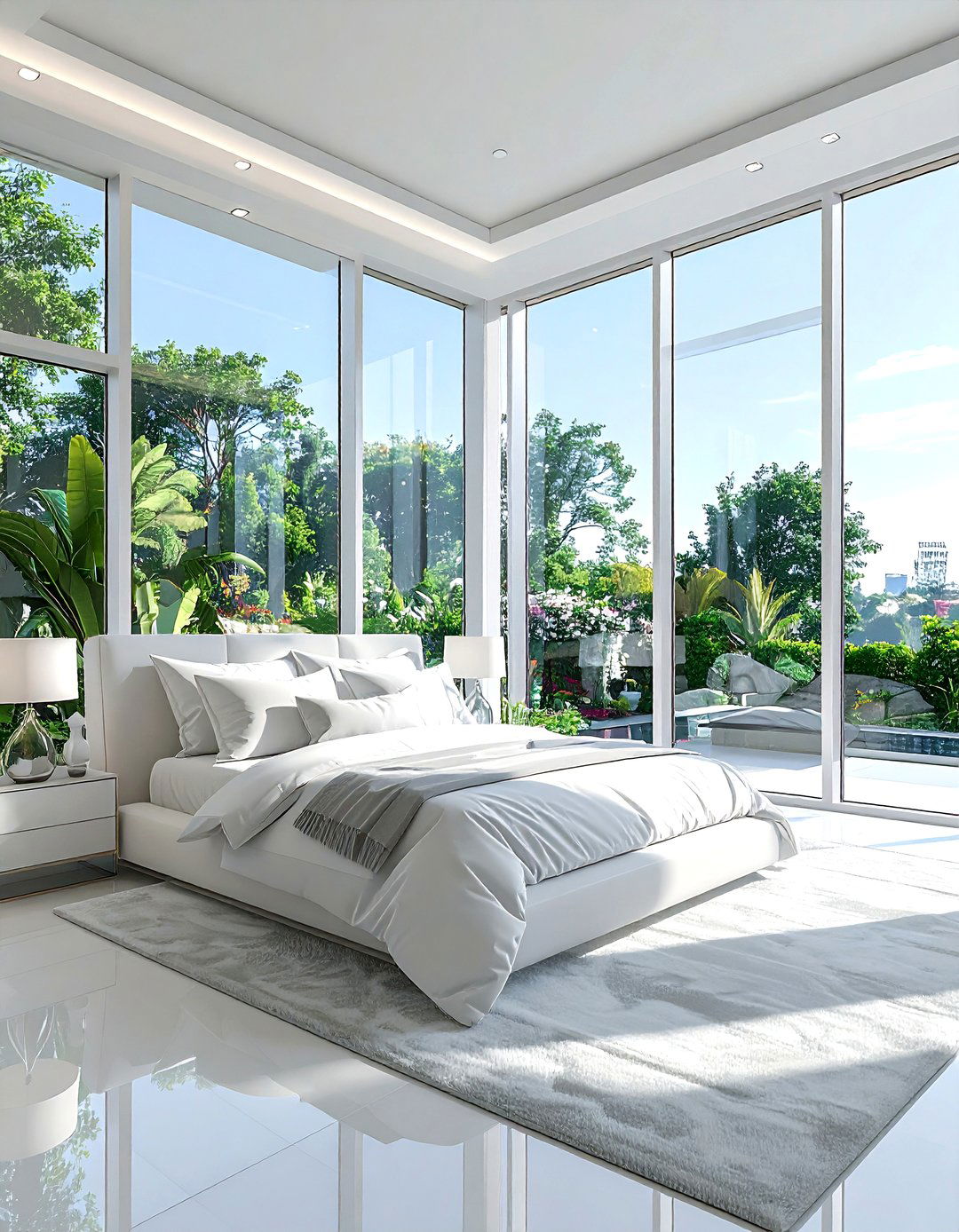 Floor To Ceiling Windows - 30 airy bedroom ideas