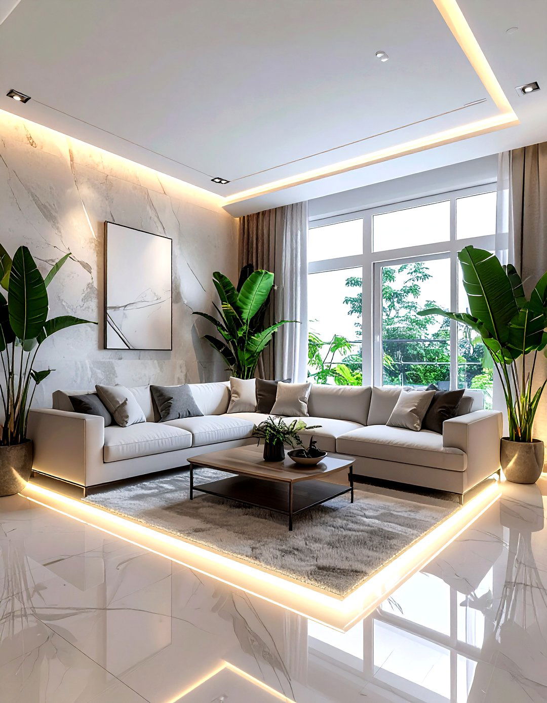 Floor Uplight - 30 living room ambient lighting ideas