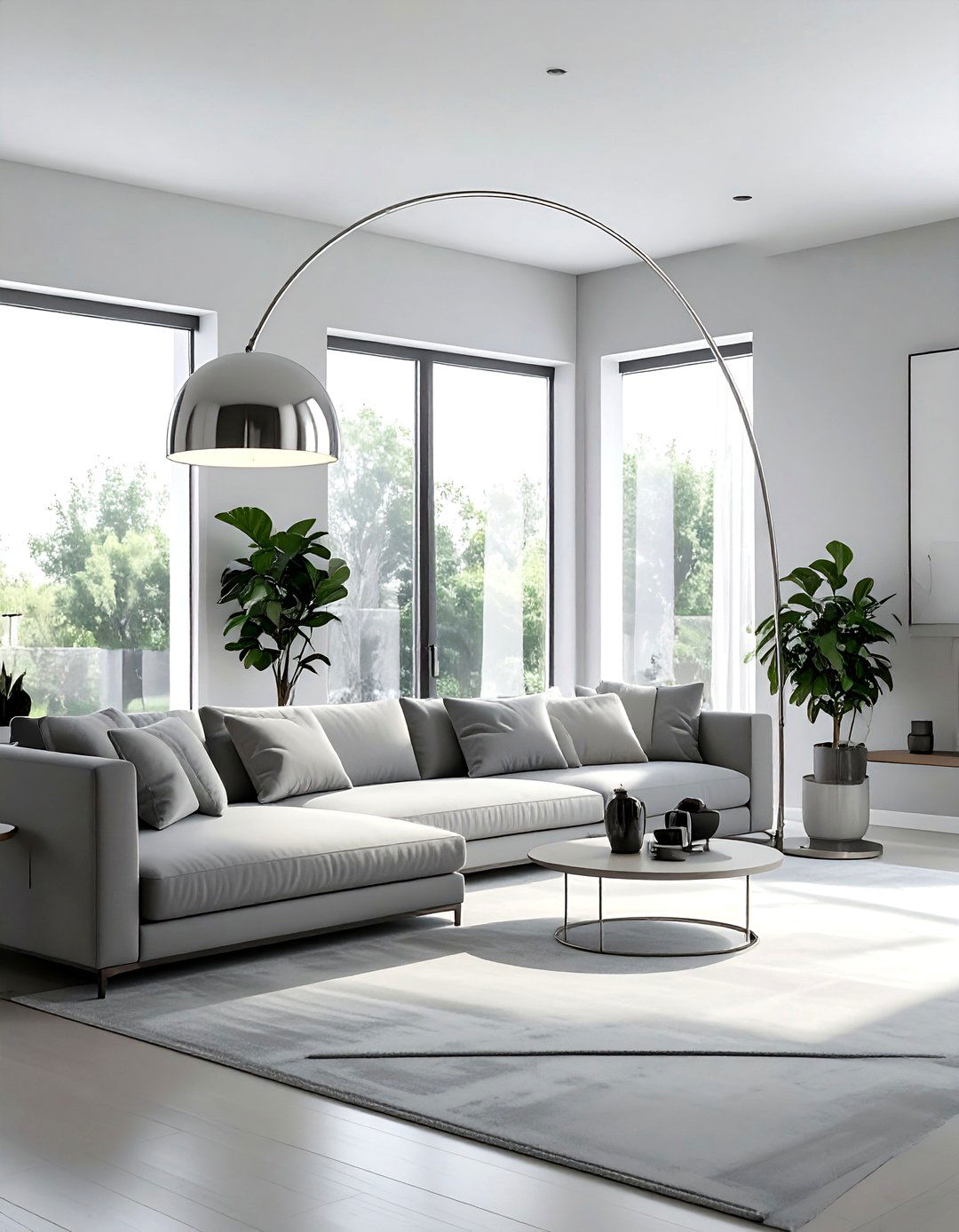 Floor arch lamp - 30 lighting decor ideas