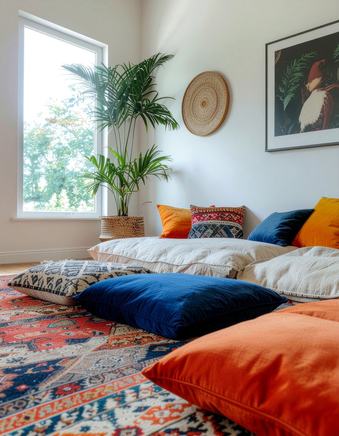 Floor cushion - 30 rental apartment living room ideas