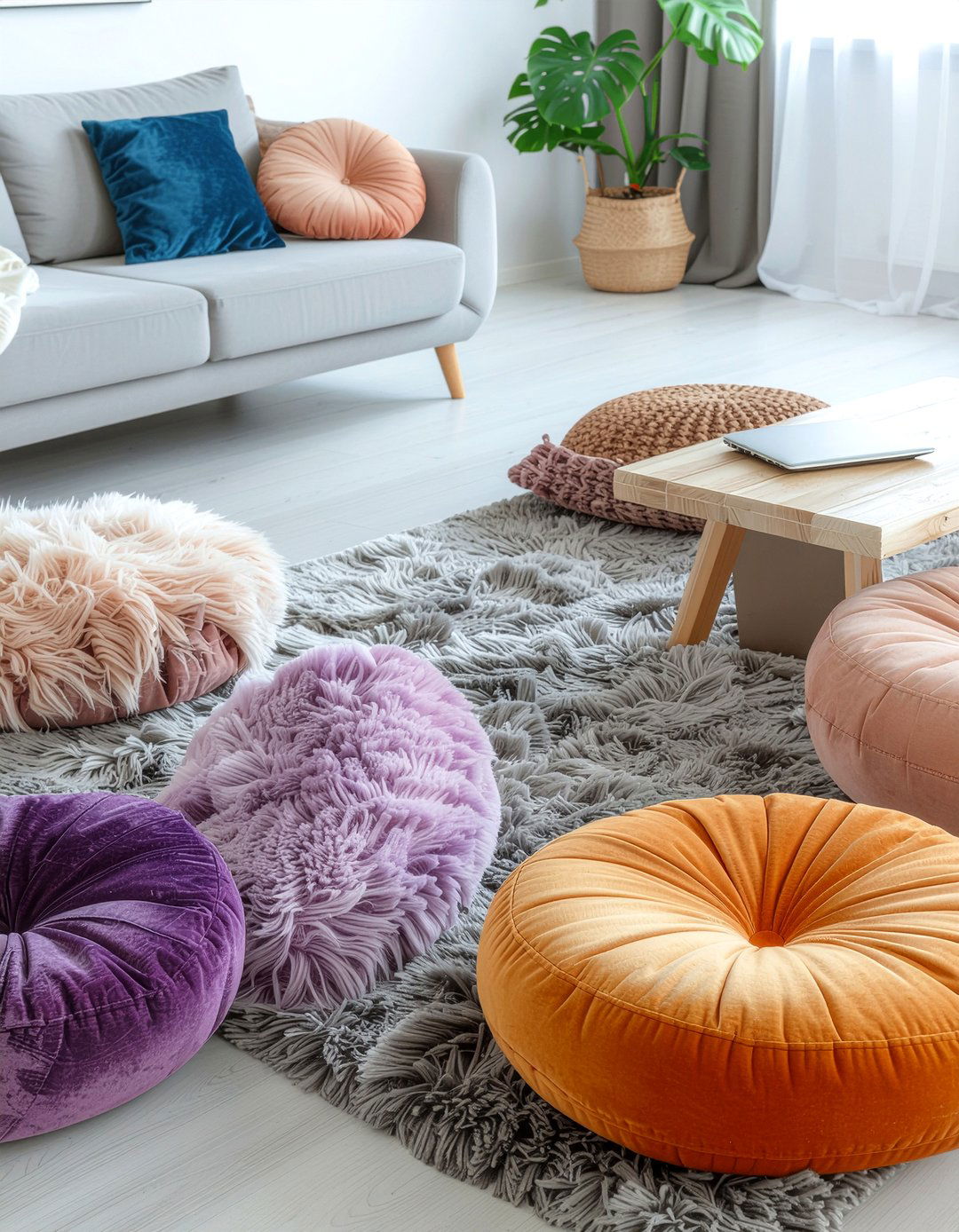 Floor cushion - 30 teen hangout living room ideas