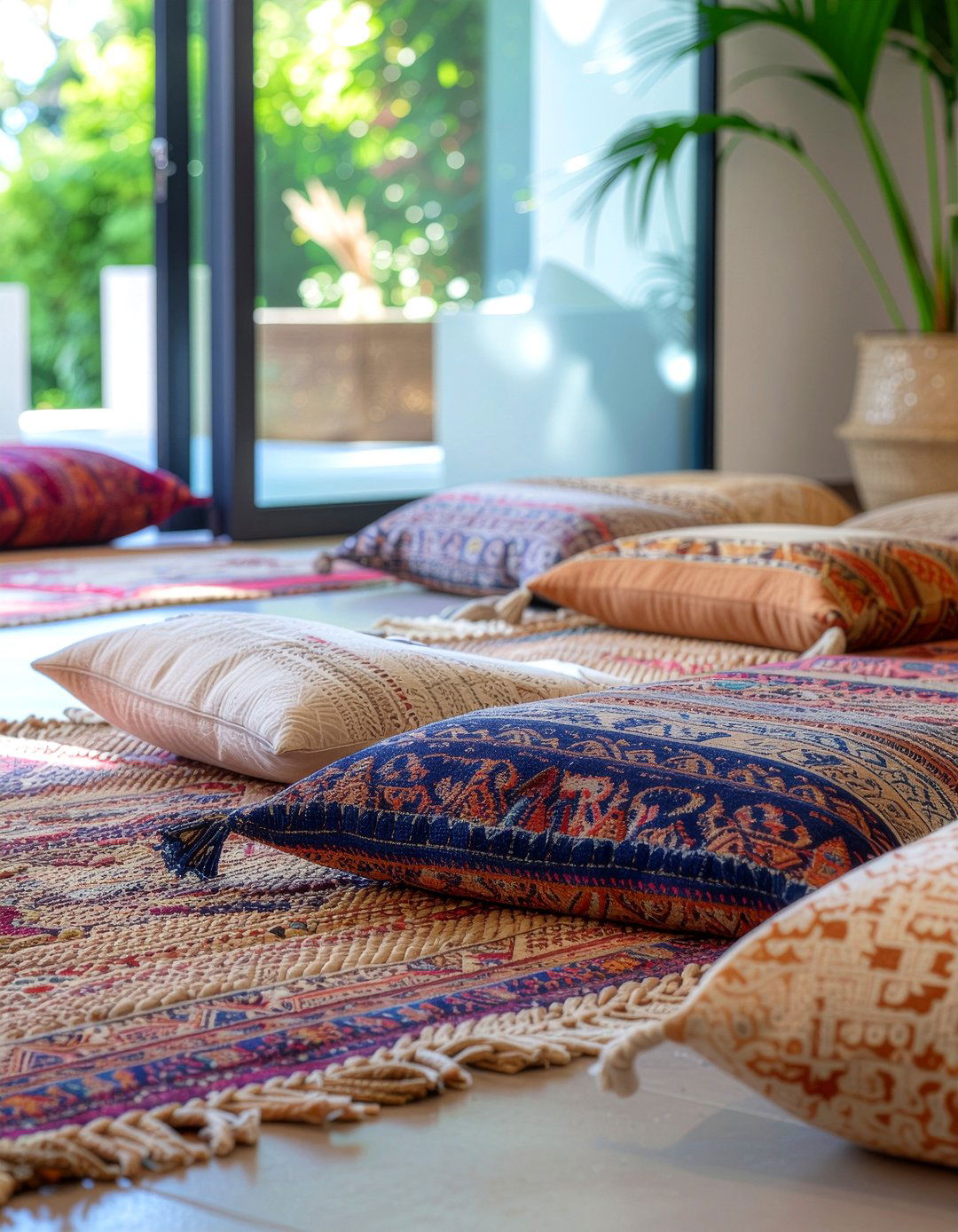 Floor cushion seating - 30 Chinese living room ideas