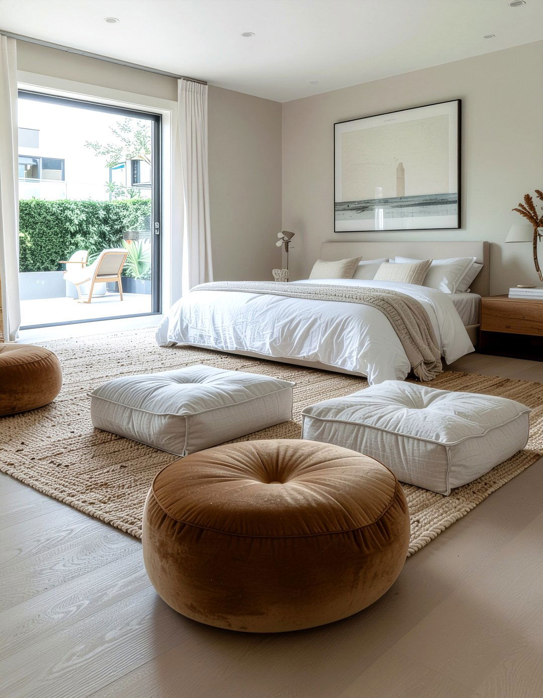 Floor cushions - 30 meditation bedroom ideas