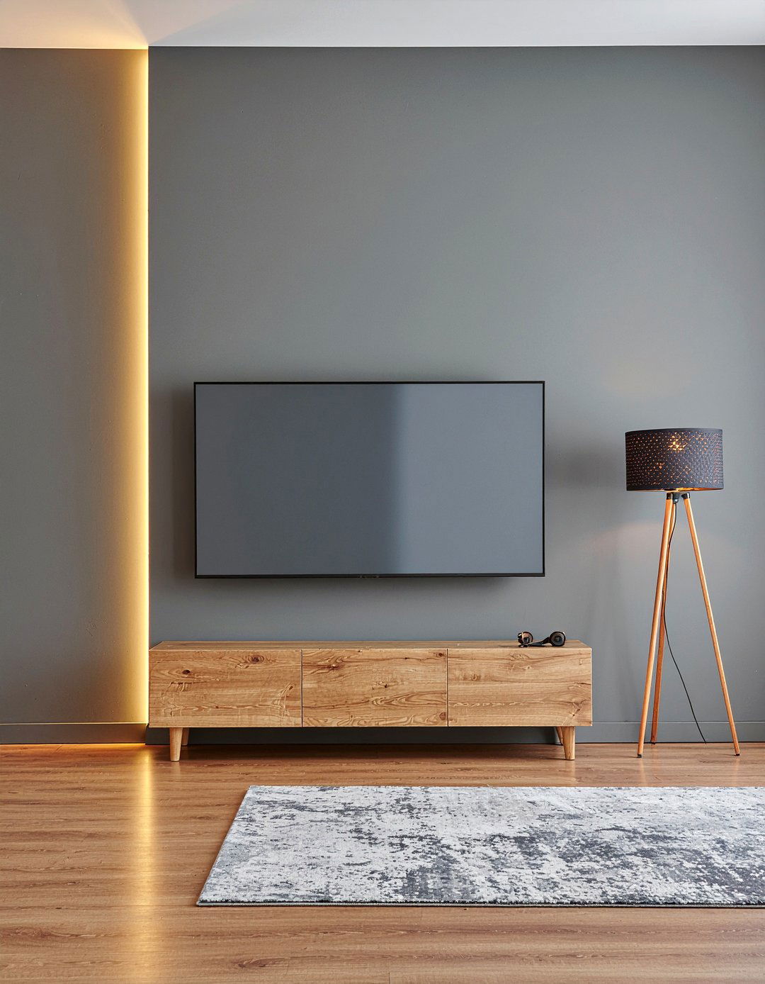 Floor lamp beside TV stand - 30 living room floor lamp placement