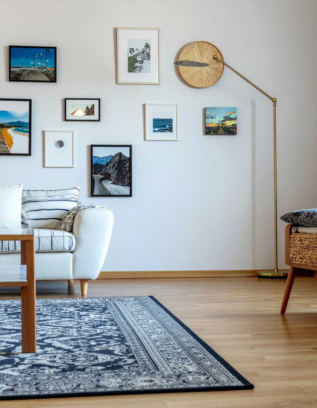 Floor lamp near gallery wall - 30 living room floor lamp placement