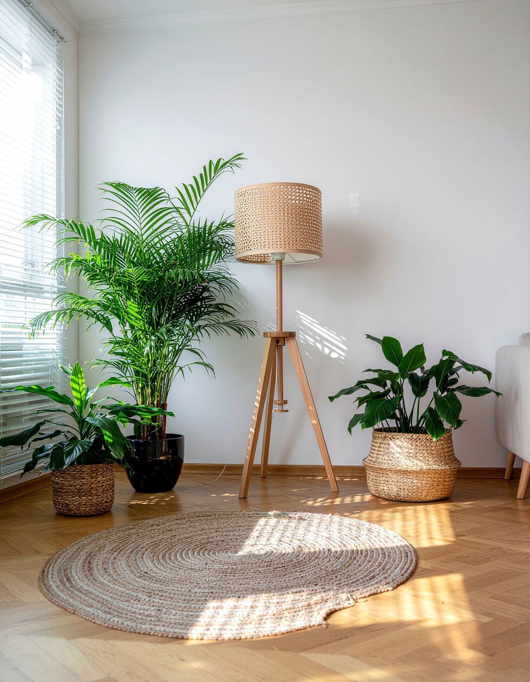 Floor lamp near house plants - 30 living room floor lamp placement