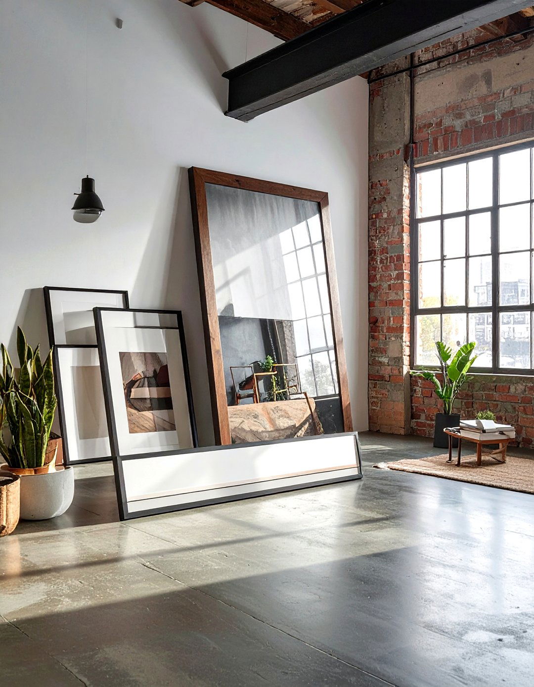 Floor leaning frames - 30 photo frame ideas