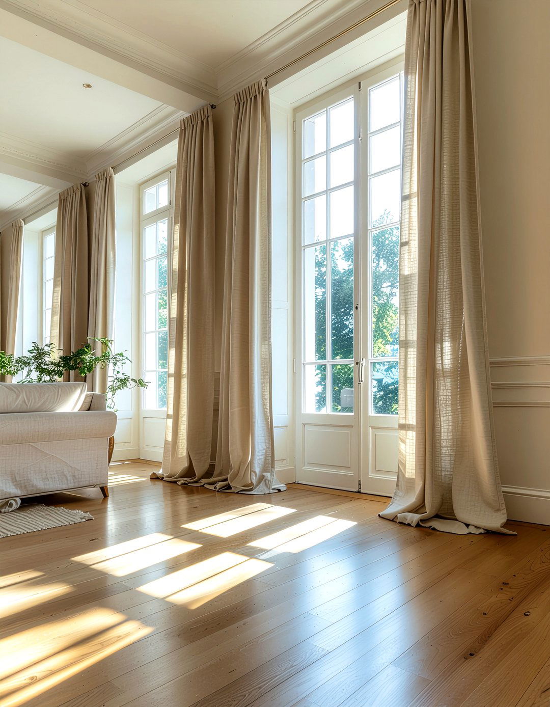 Floor length curtain - 30 French country living room ideas