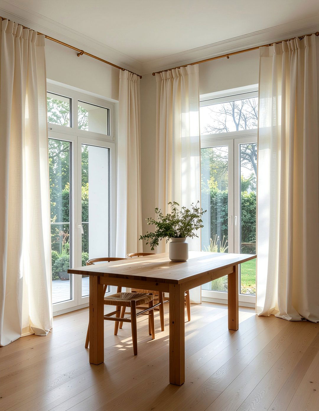 Floor length curtains - 30 dining room improvement ideas