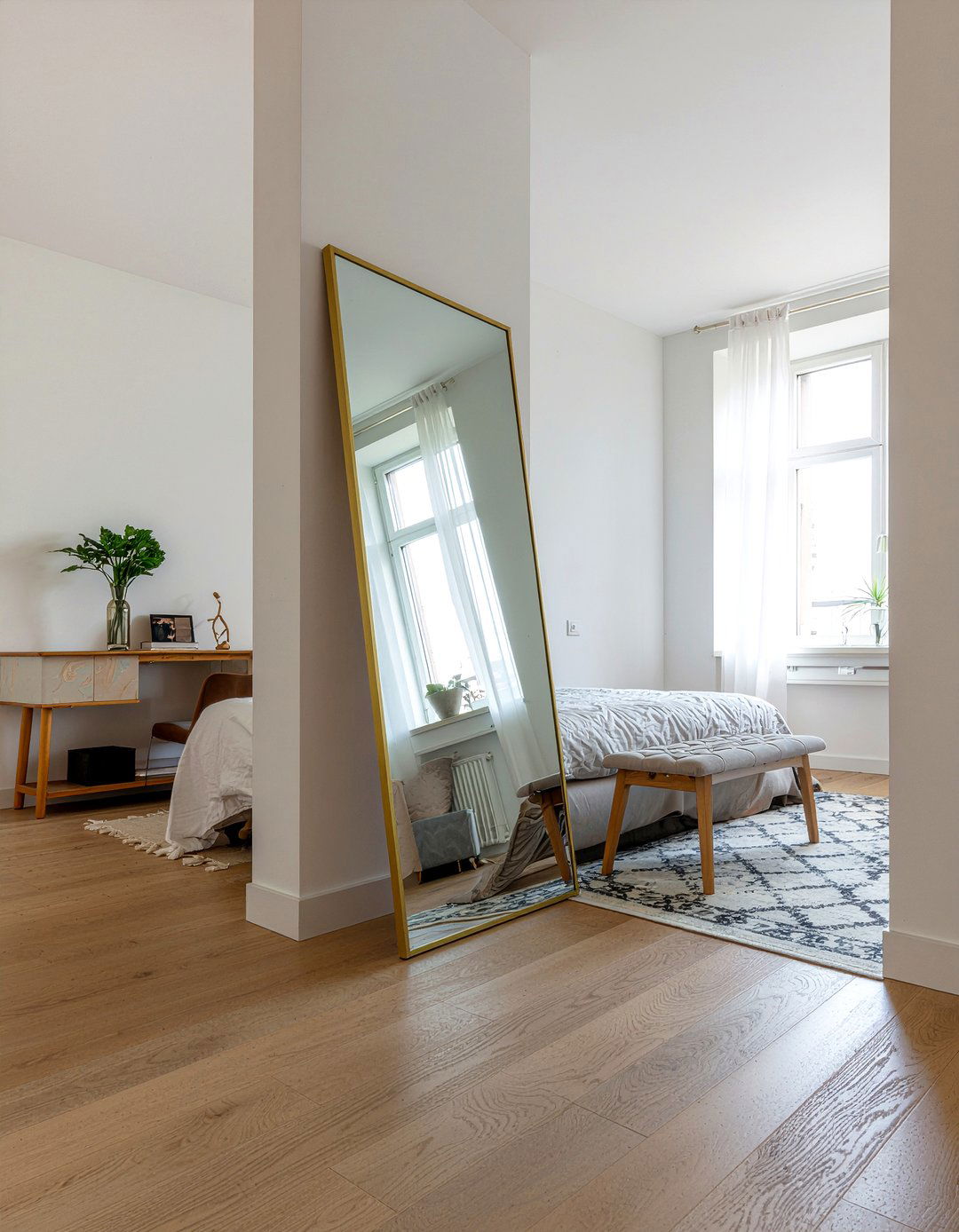 Floor length mirror - 30 better sleep bedroom ideas