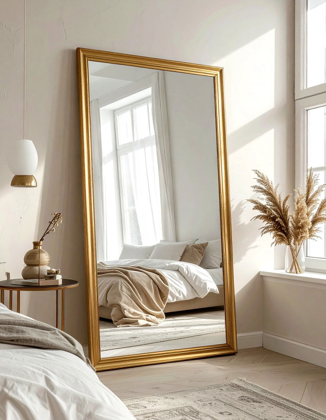 Floor length mirror - 30 instant decor update ideas
