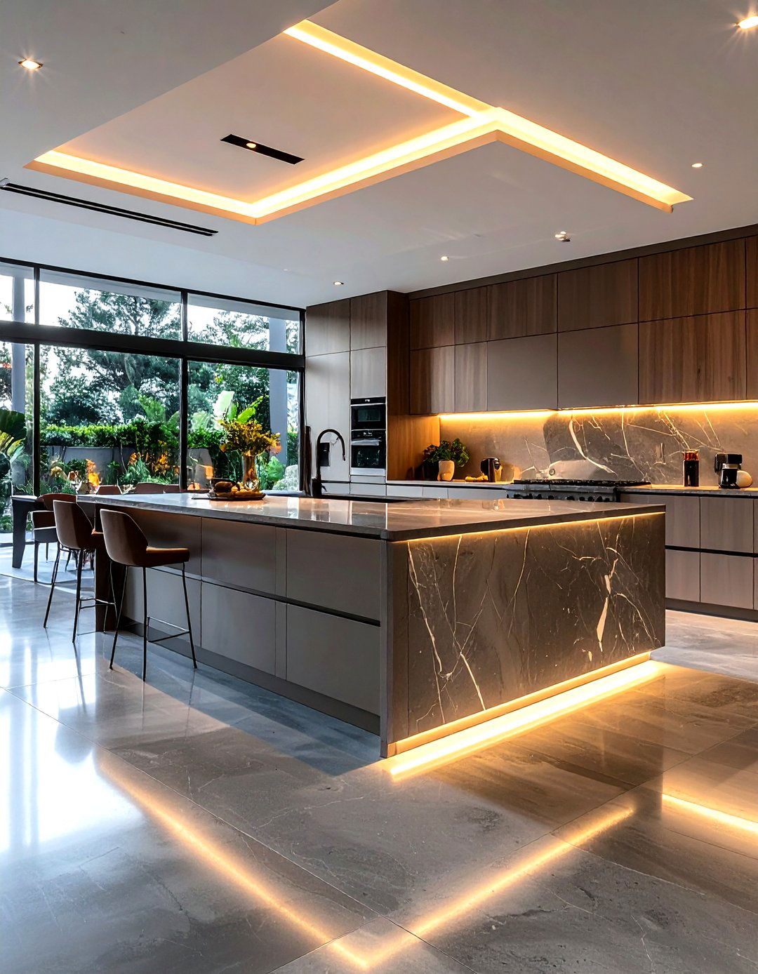 Floor level step light - 30 kitchen accent lighting ideas