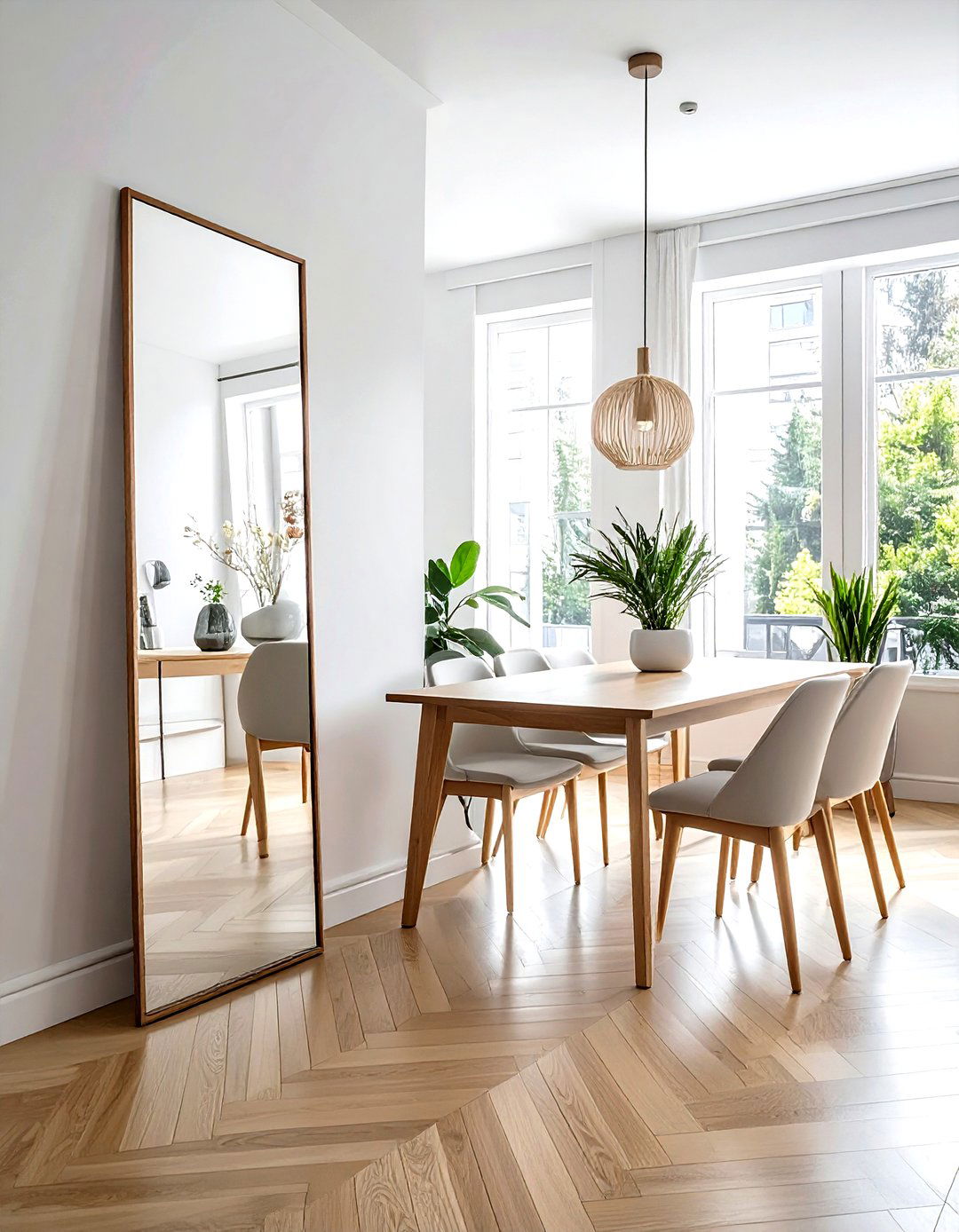 Floor mirror for narrow dining room - 30 floor mirror dining room ideas