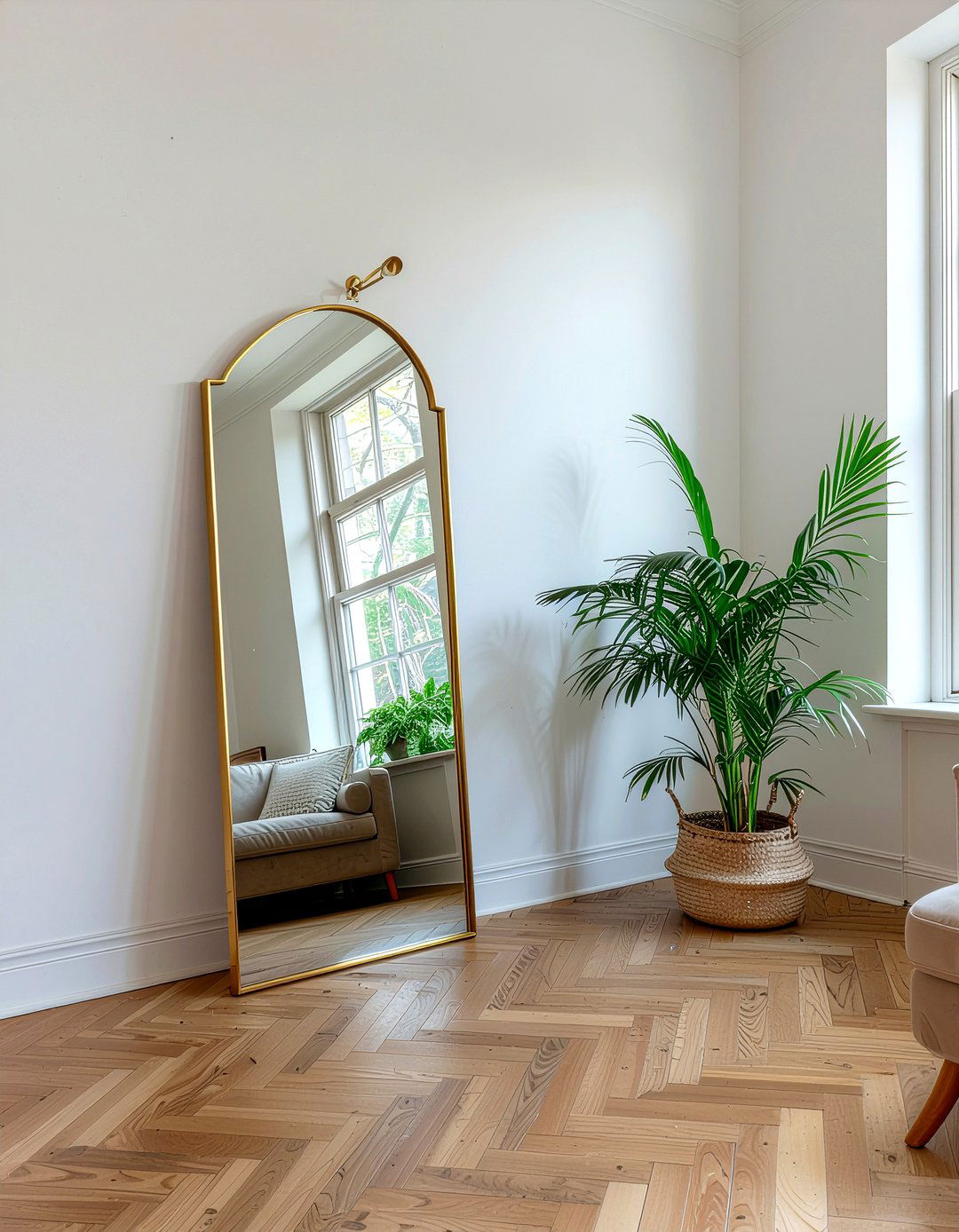 Floor mirror placement - 30 first apartment decor ideas