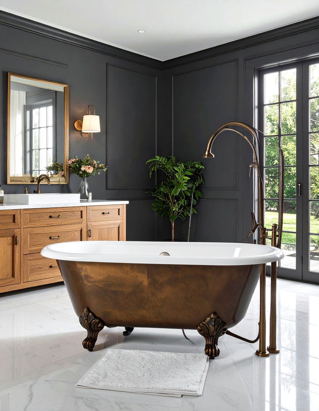 Floor mounted filler - 30 bathroom plumbing ideas