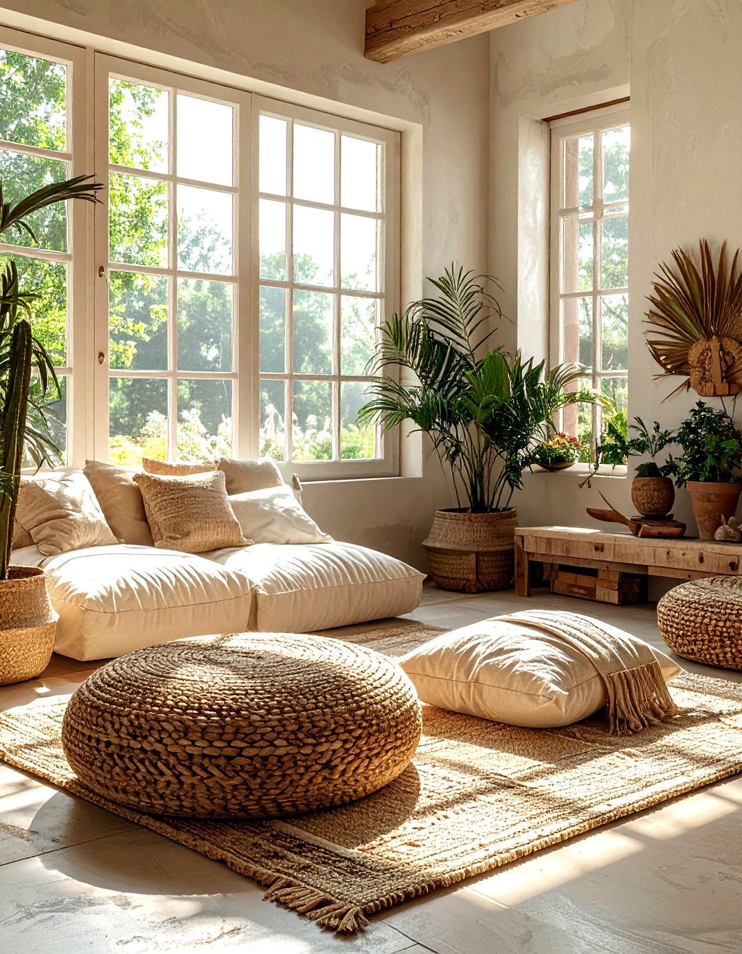 Floor pillow seating - 30 decor layering ideas