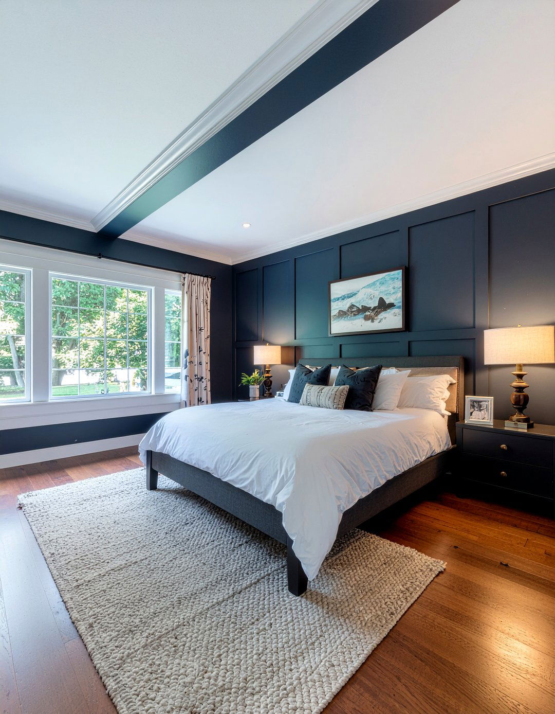 Floor to ceiling board and batten - 30 bedroom board and batten ideas