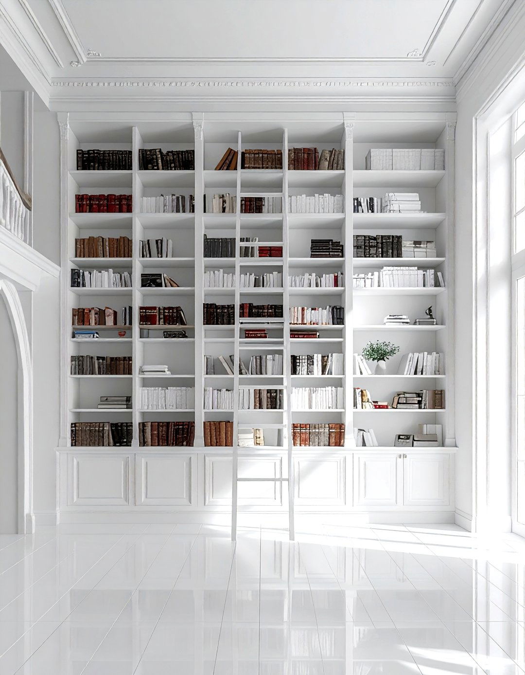Floor to ceiling bookshelf - 30 living room zoning ideas
