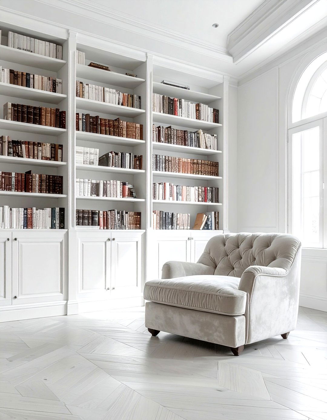 Floor to ceiling bookshelf - 30 book decor ideas_1