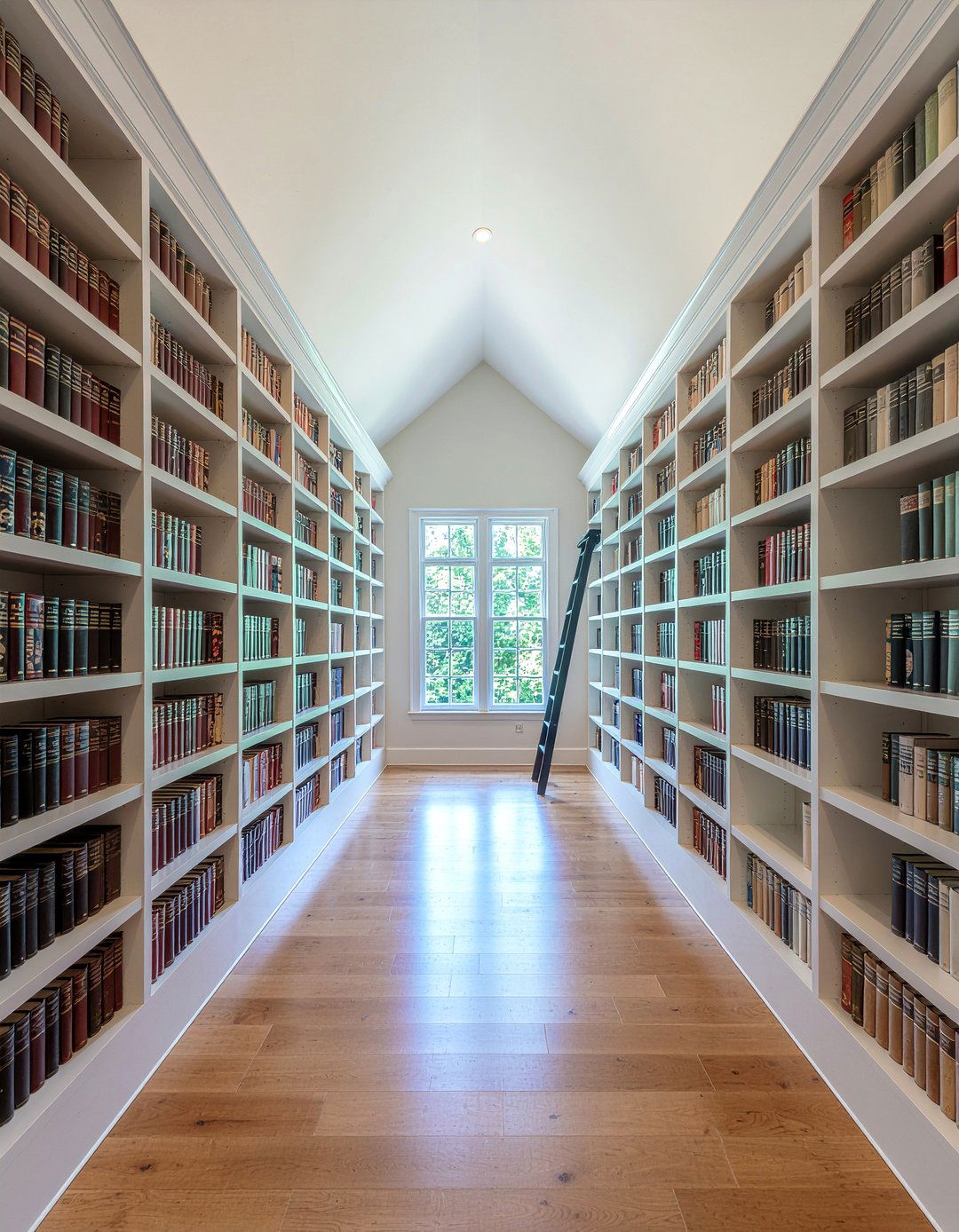 Floor to ceiling bookshelves - 30 living room cathedral ceiling ideas