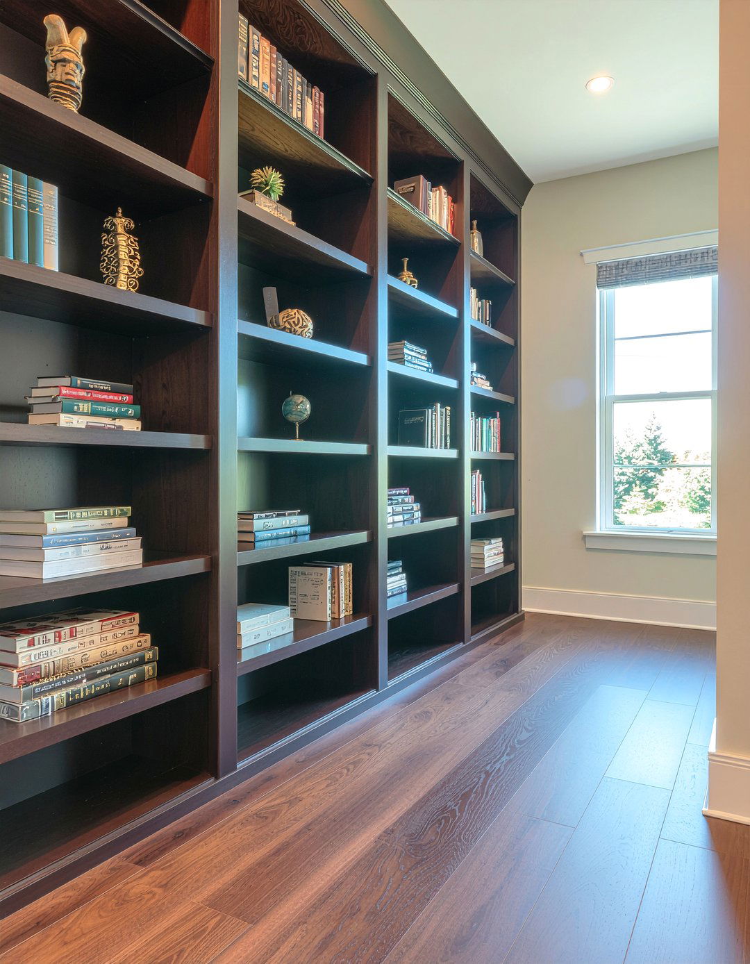 Floor to ceiling bookshelves - 30 maximalist living room ideas