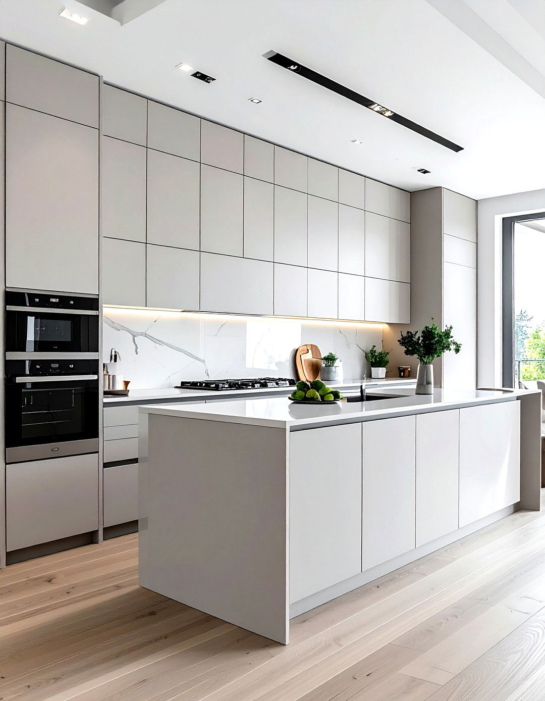 Floor to ceiling cabinets - 30 flat panel kitchen cabinet ideas