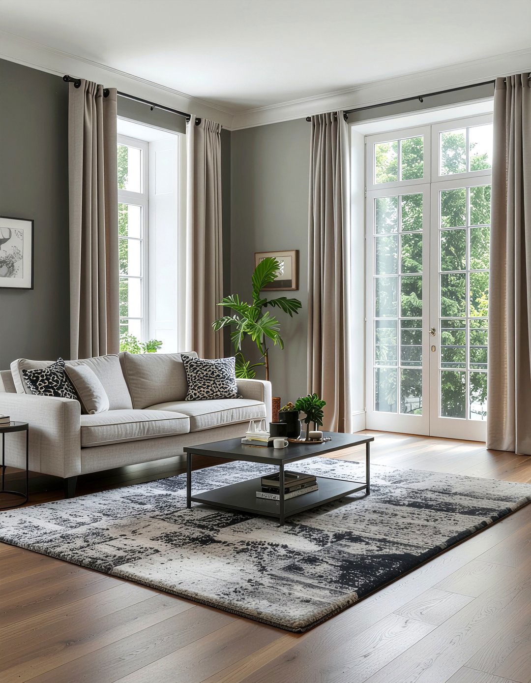 Floor to ceiling curtains - 30 cozy living room ideas