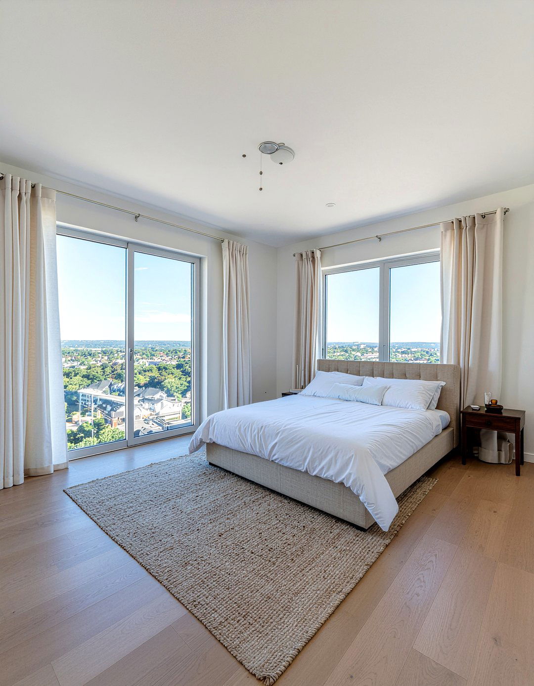 Floor to ceiling curtains - 30 high ceiling bedroom ideas