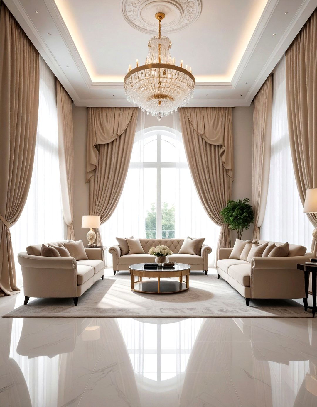 Floor to ceiling curtains - 30 living room window treatment ideas