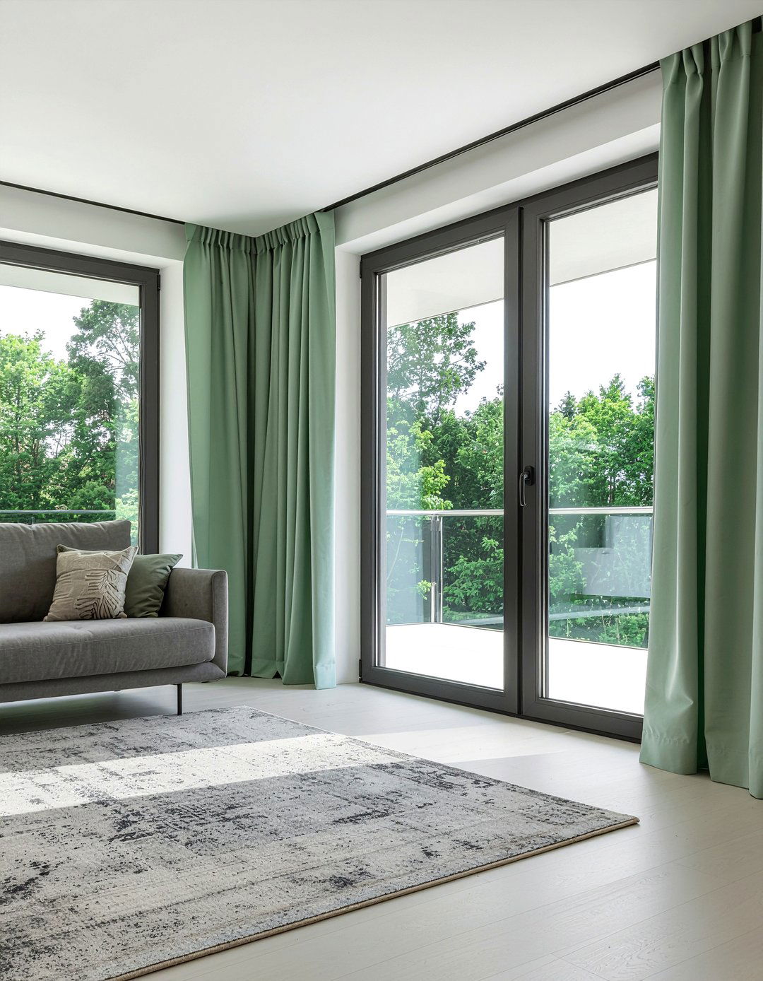 Floor to ceiling curtains - 30 new build living room ideas