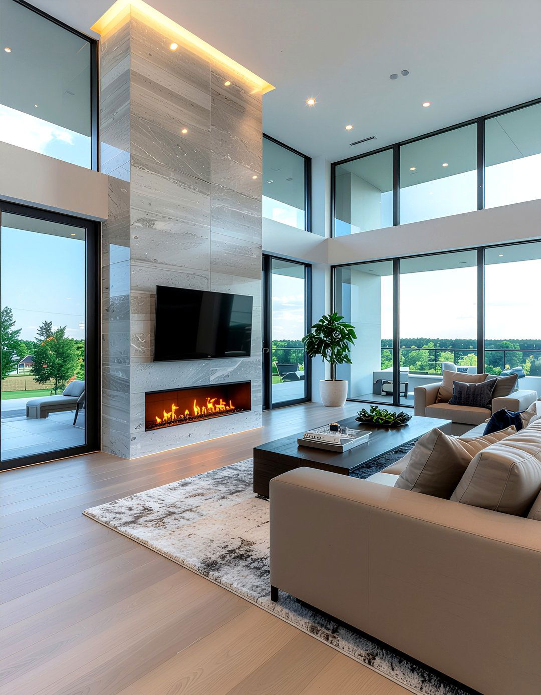 Floor to ceiling electric fireplace - 30 electric fireplace ideas