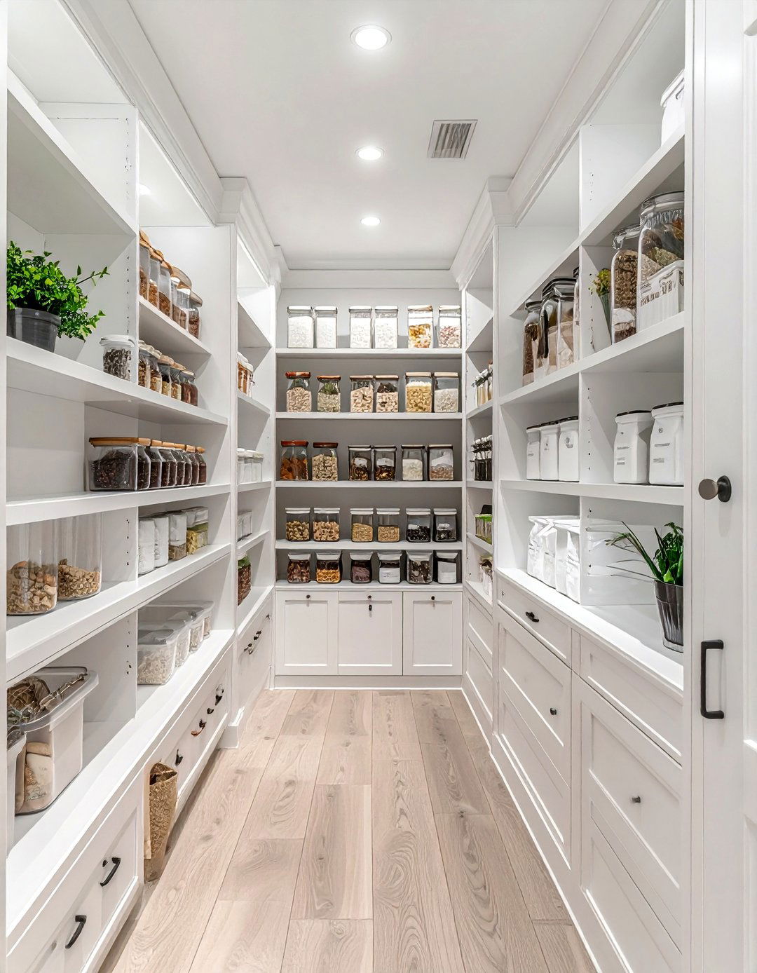 Floor to ceiling pantry shelving - 30 reach-in pantry kitchen ideas