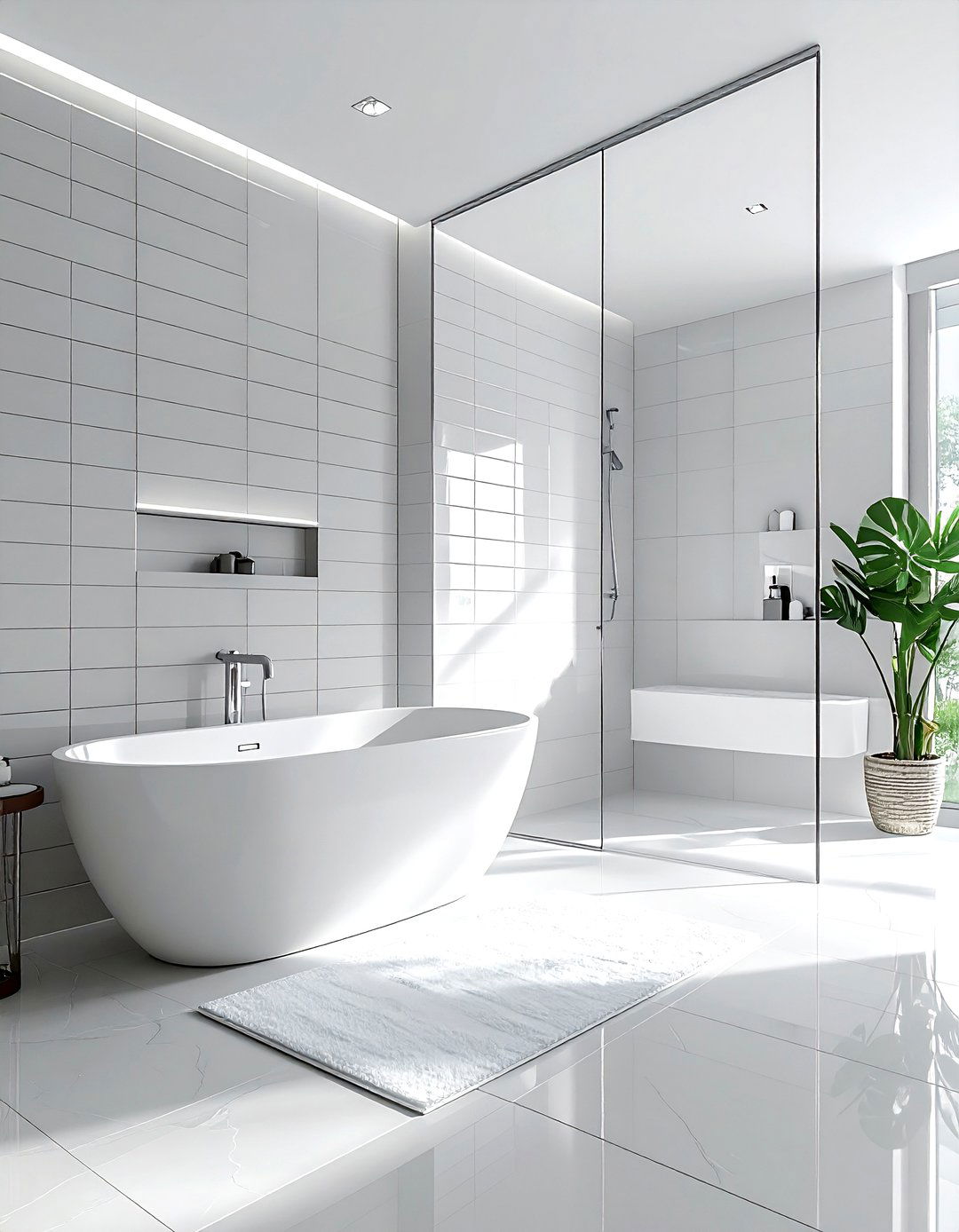 Floor to ceiling stacked subway tile - 30 stacked subway tile bathroom ideas