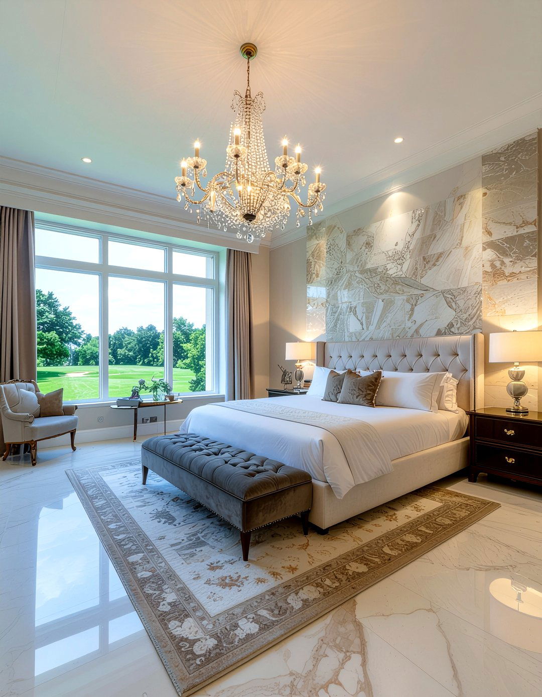 Floor to ceiling stone wall - 30 bedroom stone wall ideas