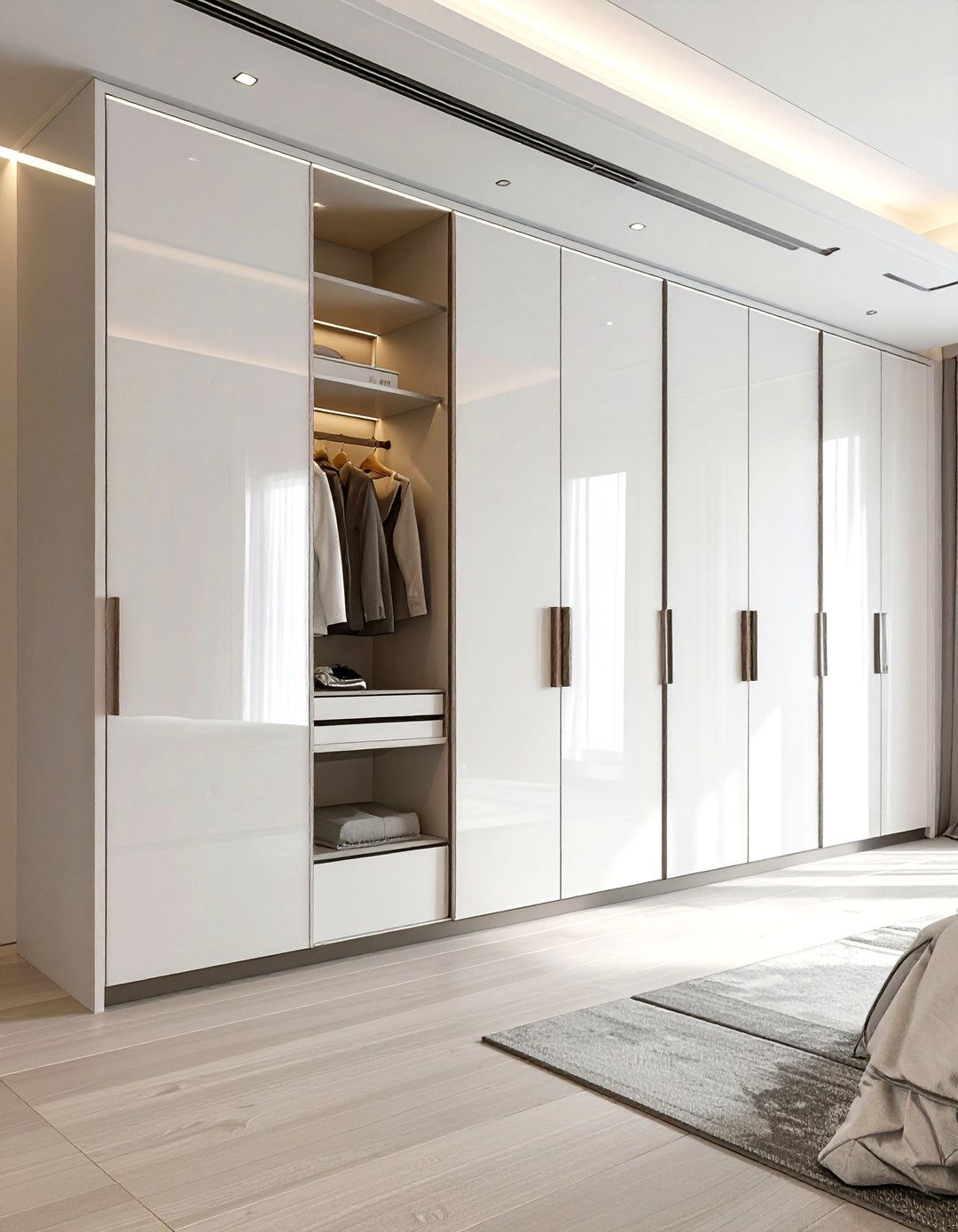 Floor to ceiling wardrobe - 30 bedroom creative storage ideas