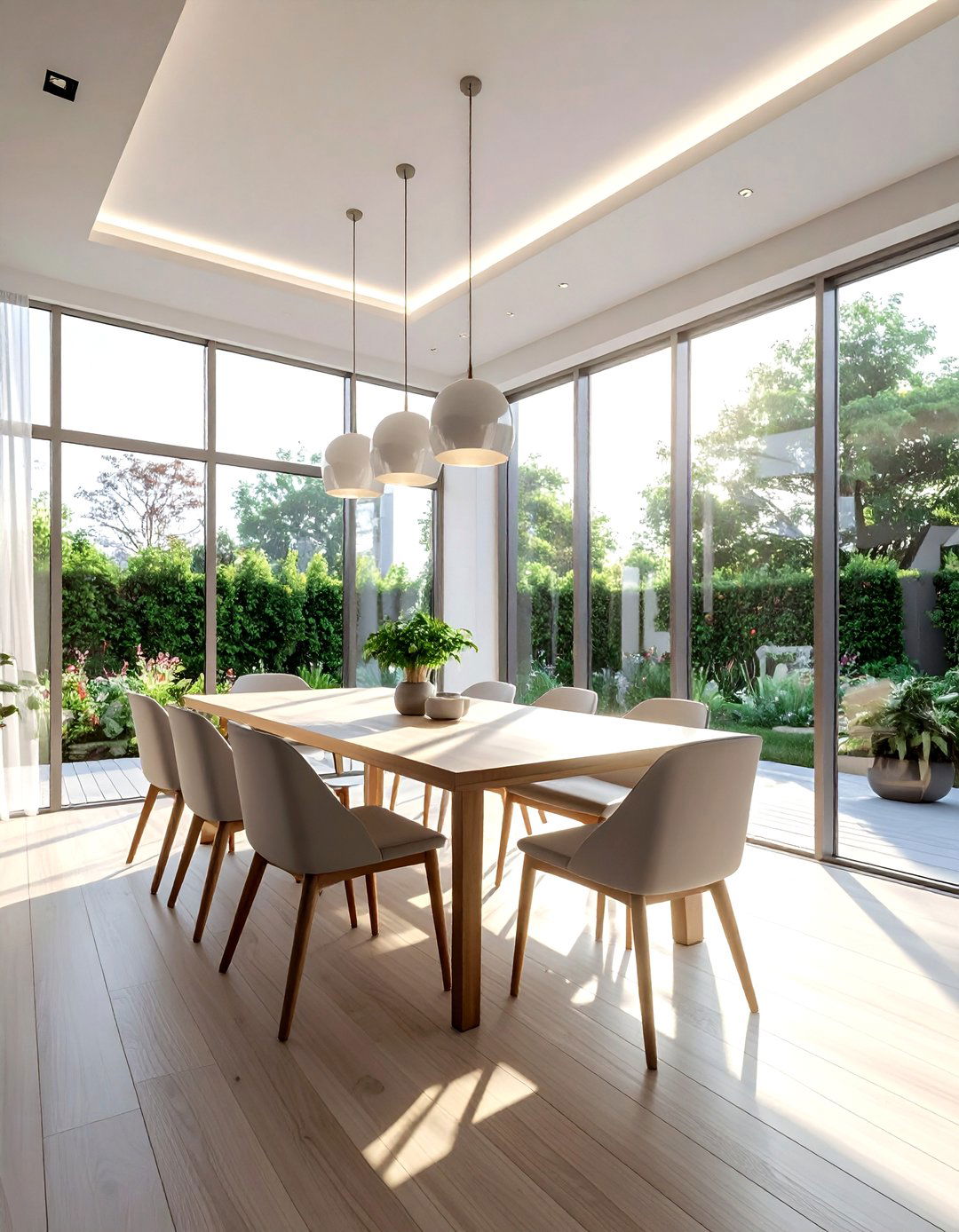 Floor to ceiling window dining room - 30 spacious dining room ideas