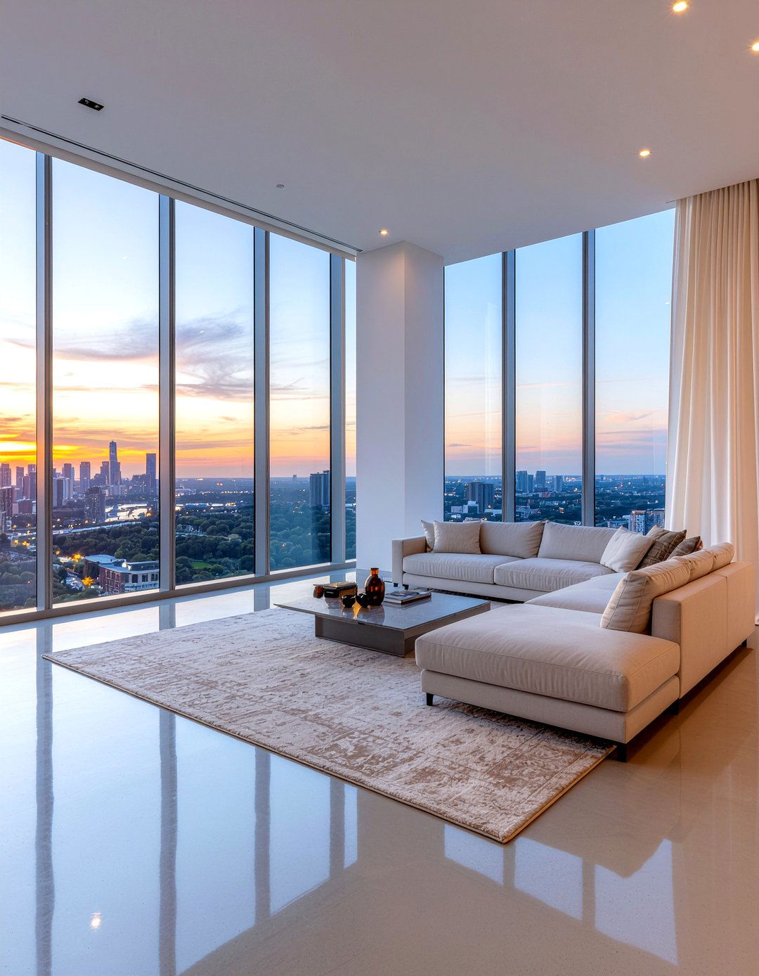 Floor to ceiling window living room - 30 contemporary living room ideas