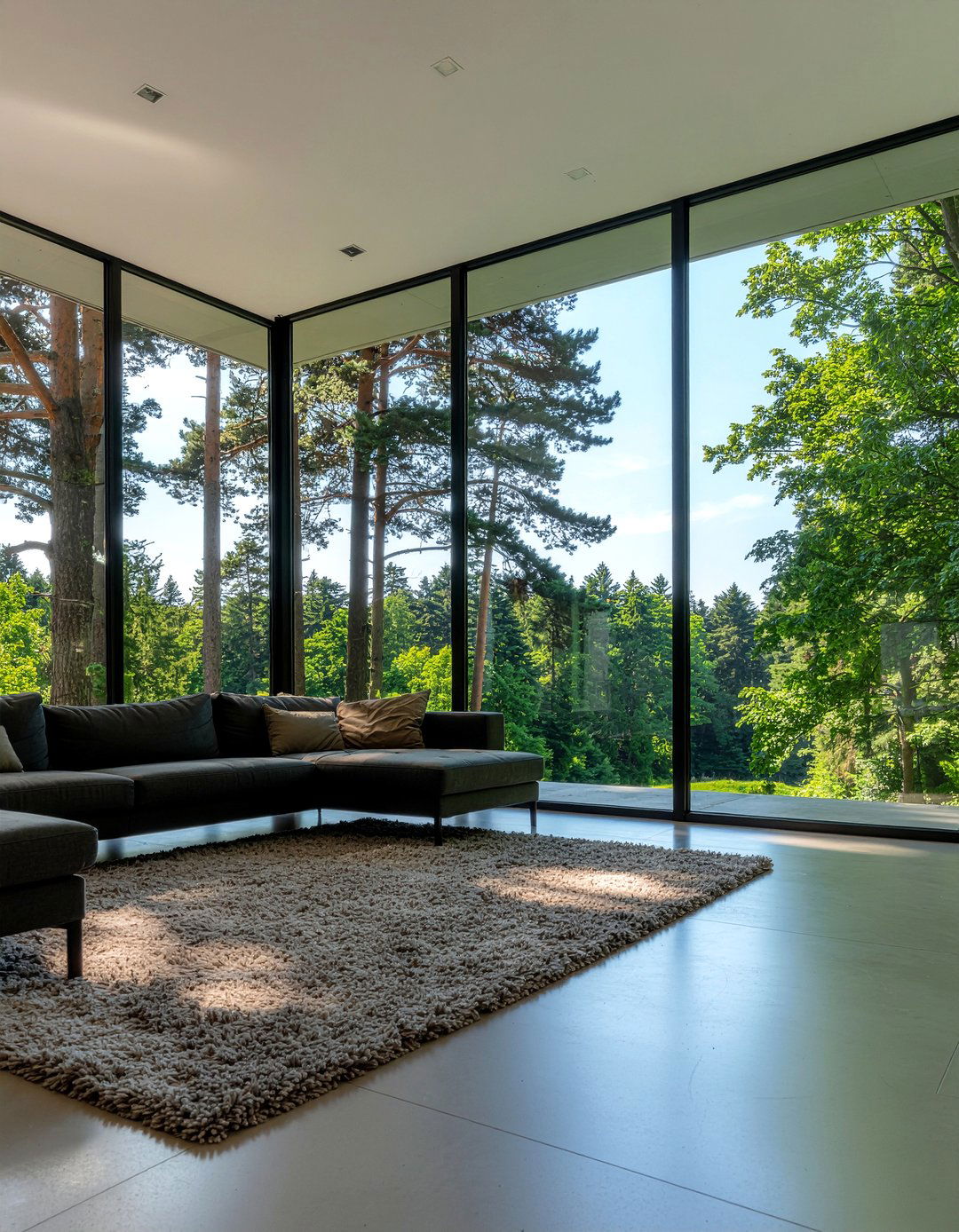 Floor to ceiling windows - 30 living room cathedral ceiling ideas