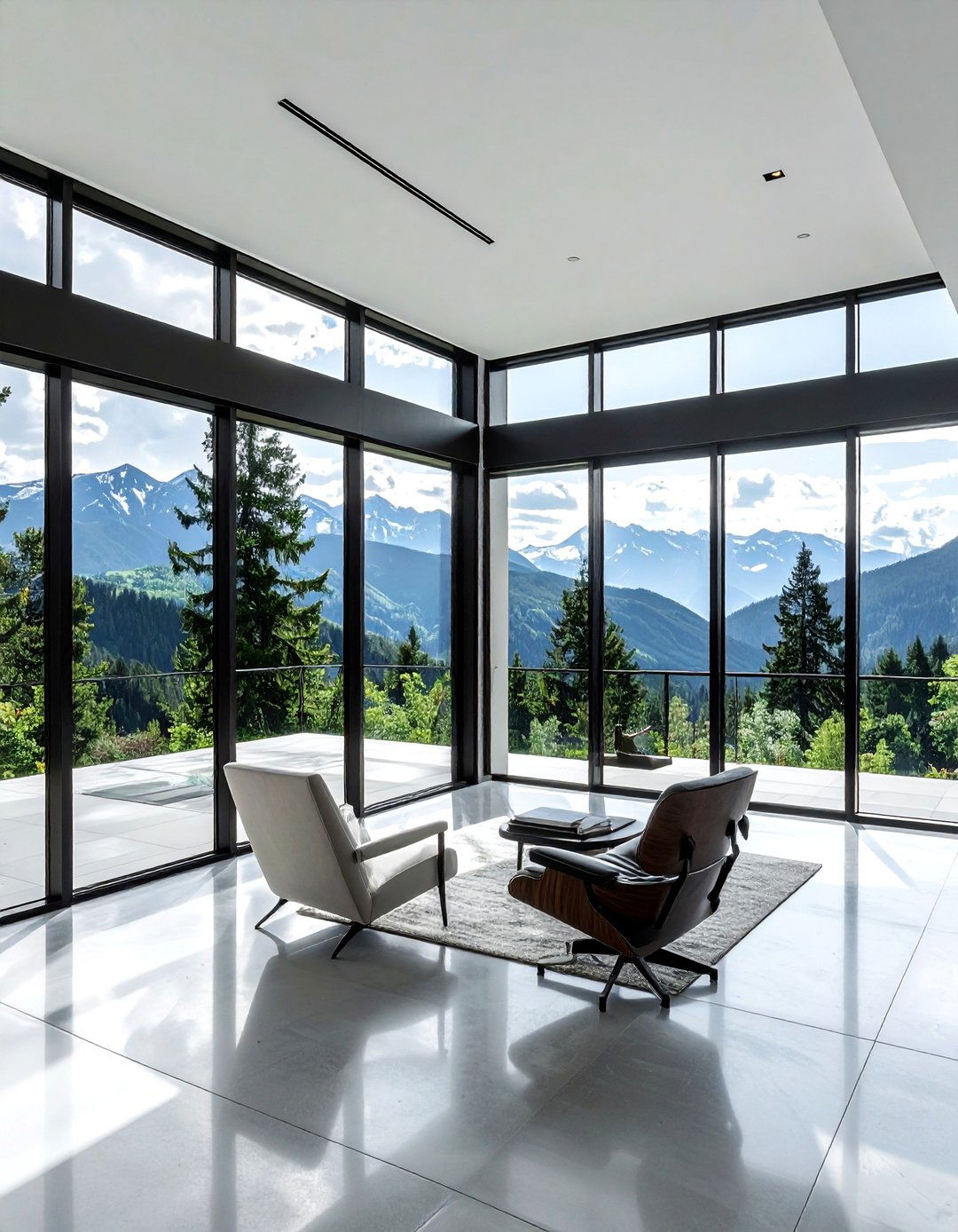 Floor to ceiling windows - 30 mountain decor ideas