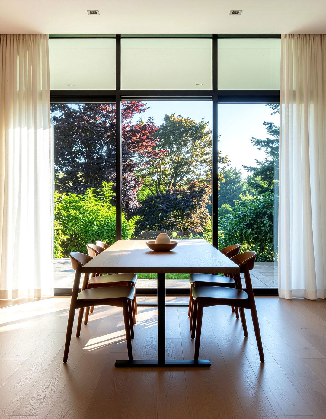 Floor to ceiling windows dining room - 30 large dining room ideas