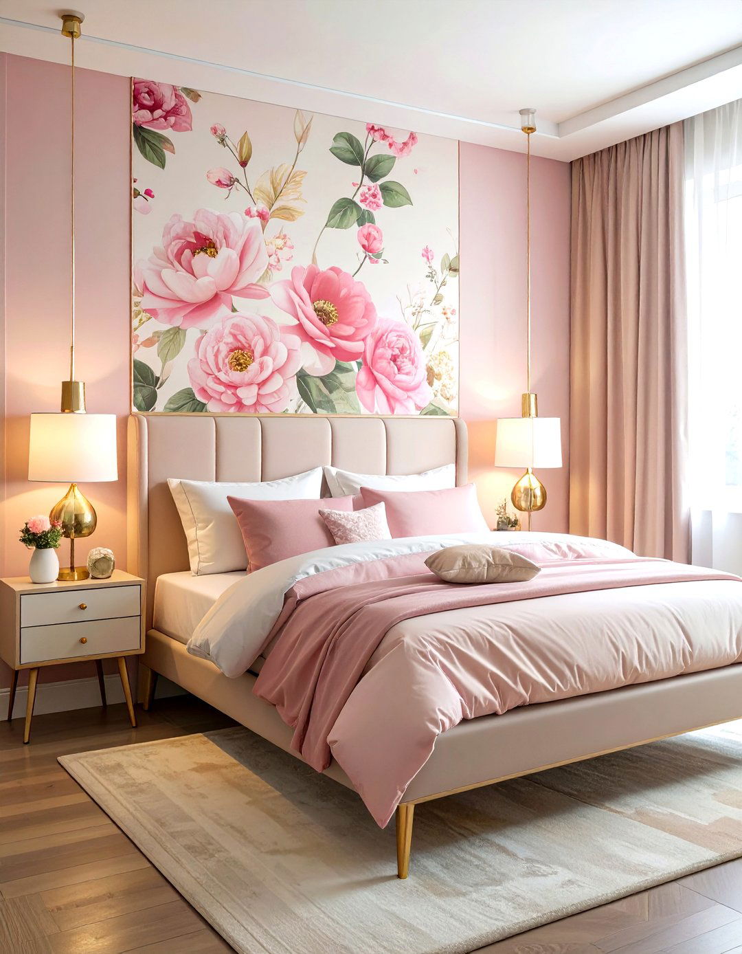 Floral Accent Wall - 30 peel and stick wallpaper ideas