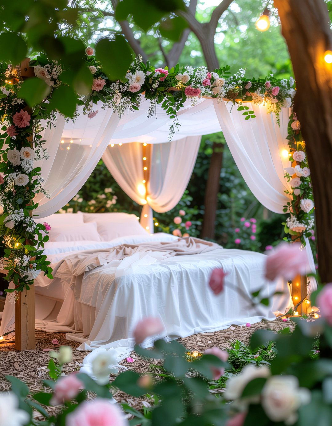 Floral Canopy Bed - 30 garden themed bedroom ideas