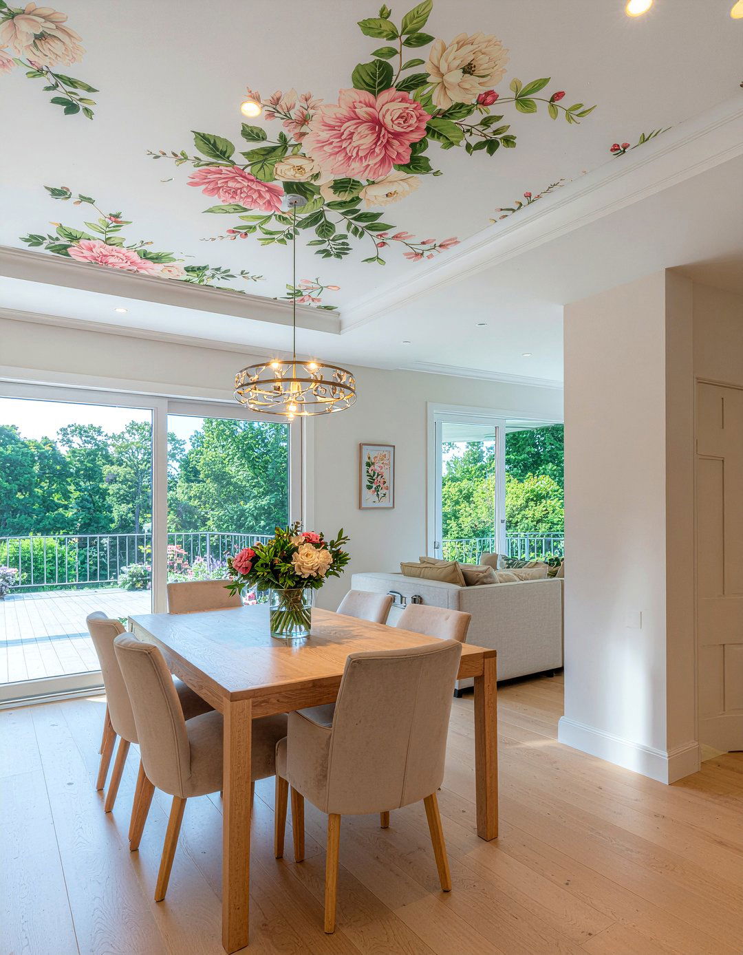 Floral Ceiling Wallpaper Dining Room - 30 dining room wallpapered ceiling ideas