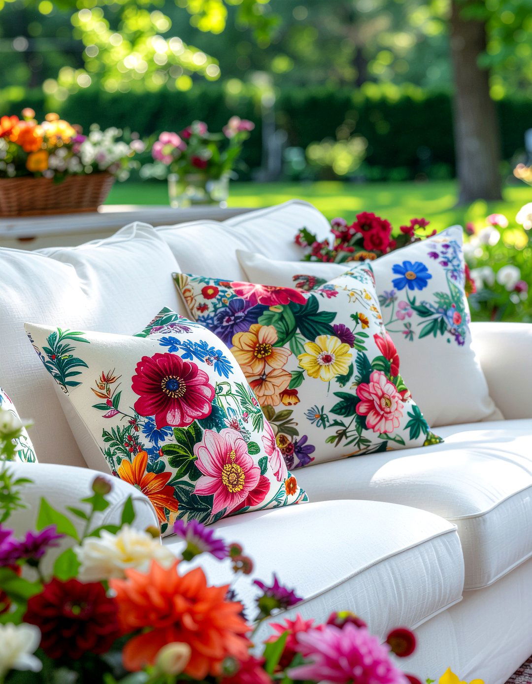 Floral Couch Cushions - 30 living room pillow styling ideas