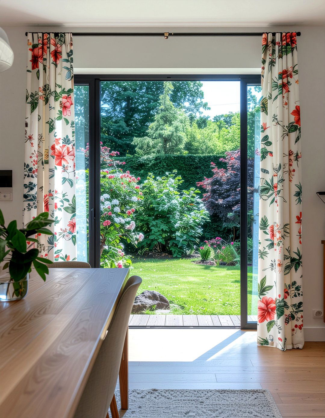 Floral Curtains - 30 English dining room ideas