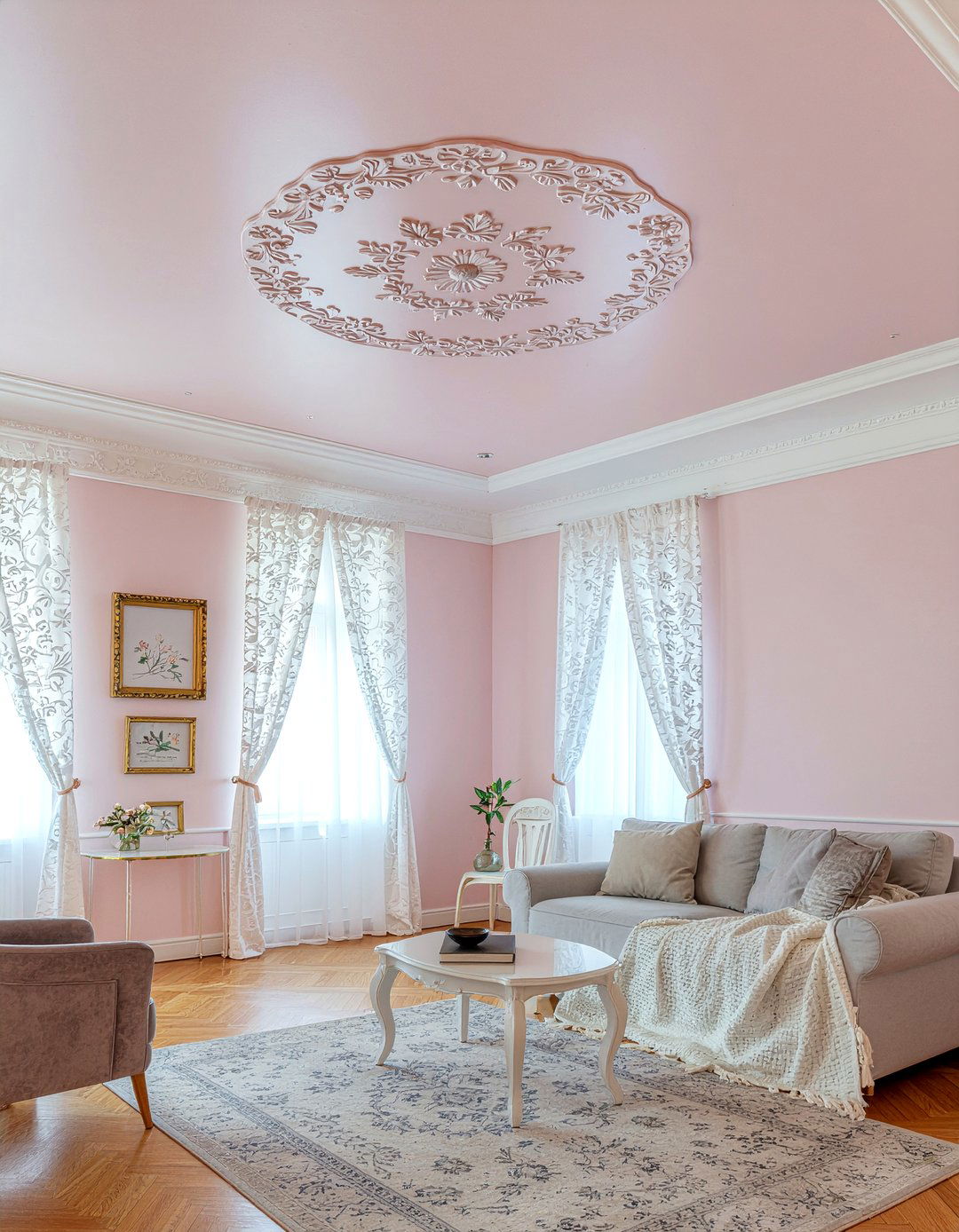 Floral Embossed Metal Ceiling - 30 living room pressed metal ceiling ideas