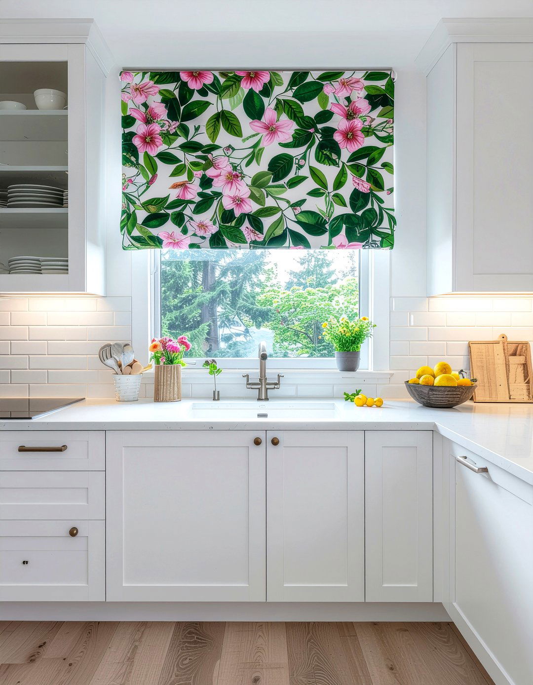 Floral Kitchen Valance - 30 kitchen valance ideas