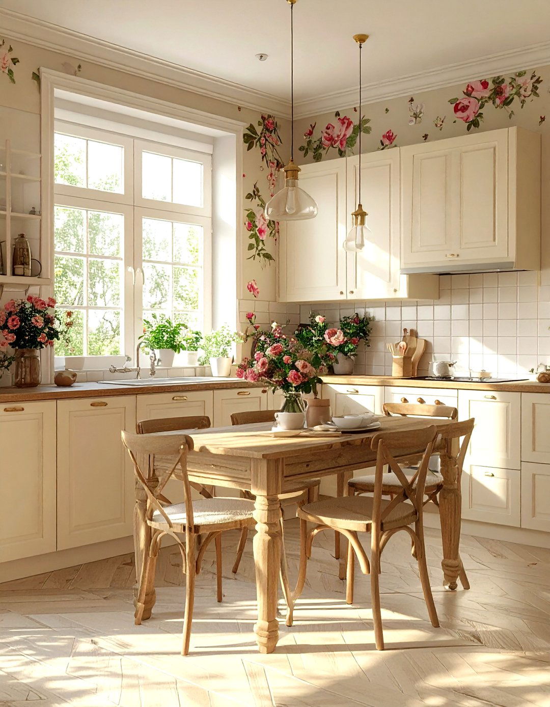 Floral Kitchen Wallpaper - 30 vintage kitchen ideas