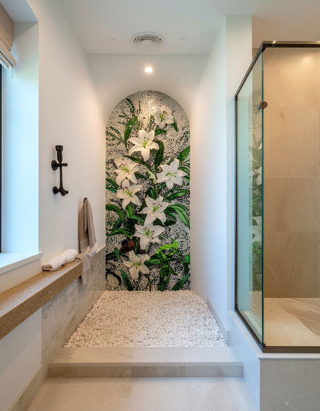 Floral Mosaic Wall Art - 30 mosaic tile bathroom ideas