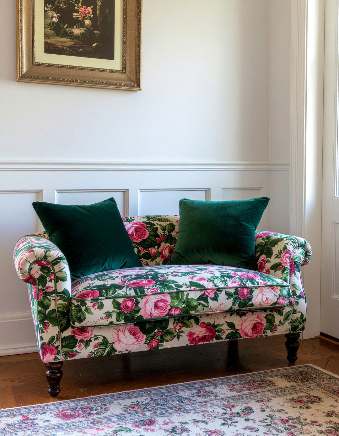 Floral Pattern Settee - 30 living room Victorian furniture ideas